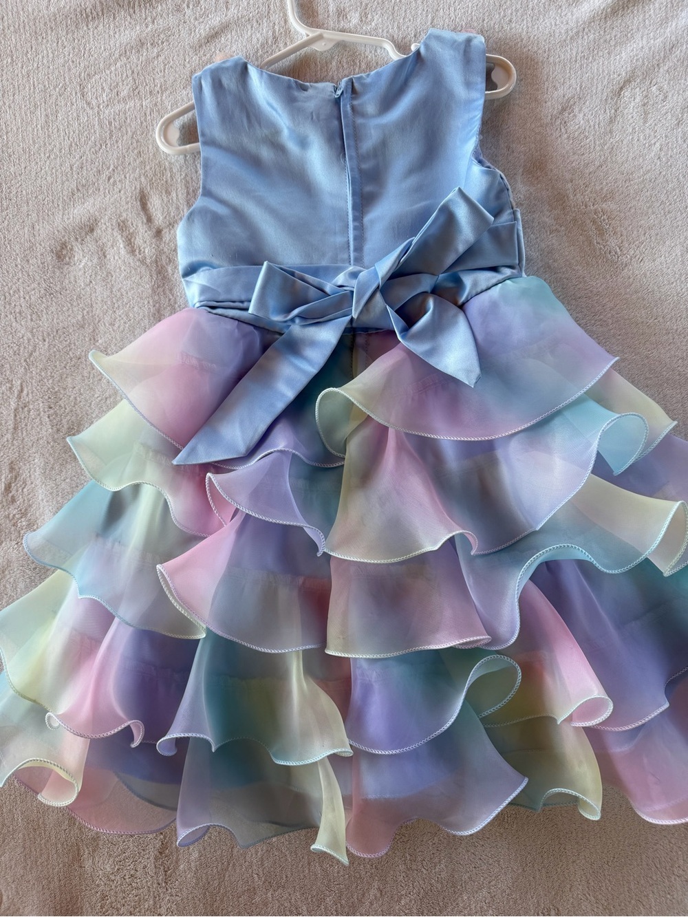 SHEIN Pastel Ruffle Bow Party Dress for Girls - Blue, Pink, Lavender Size 110 4T - Picture 6 of 11
